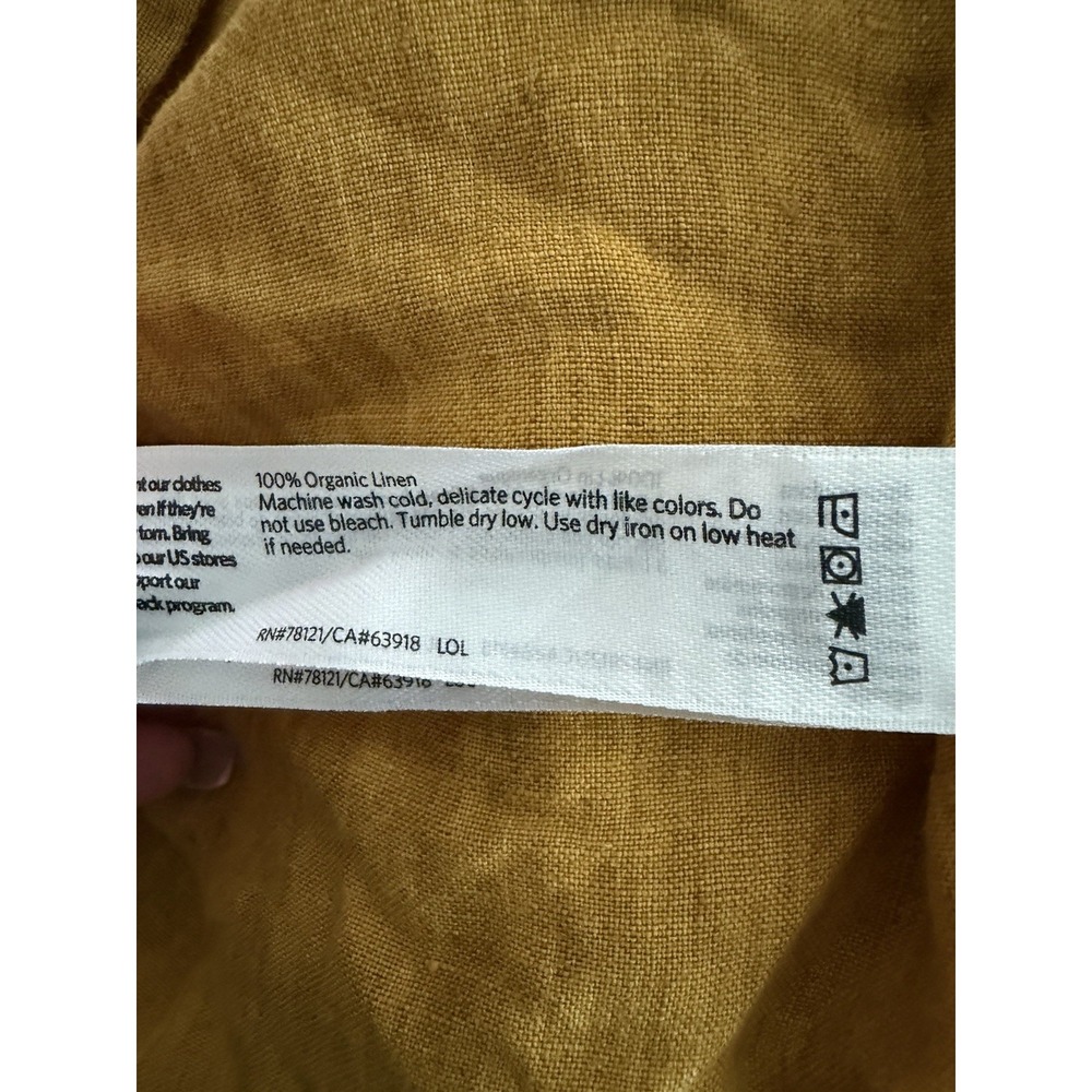 Eileen Fisher Organic Linen Square Top Mustard Yelllow Women's Size Small - Picture 10 of 10